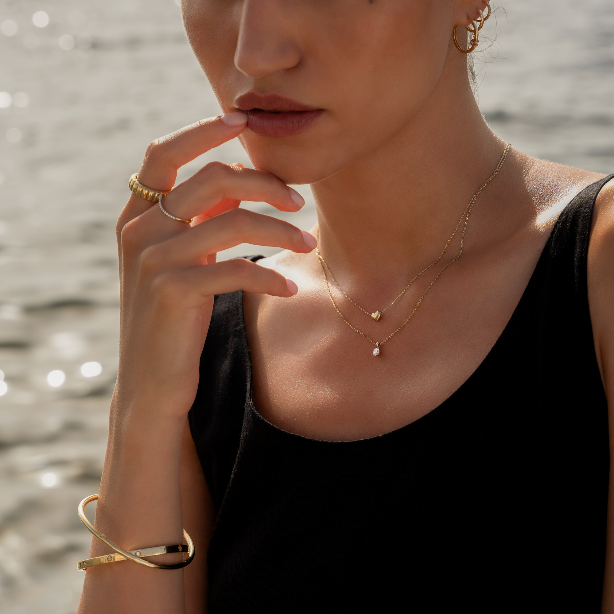 Puffy Hart Hanger Ketting Dames