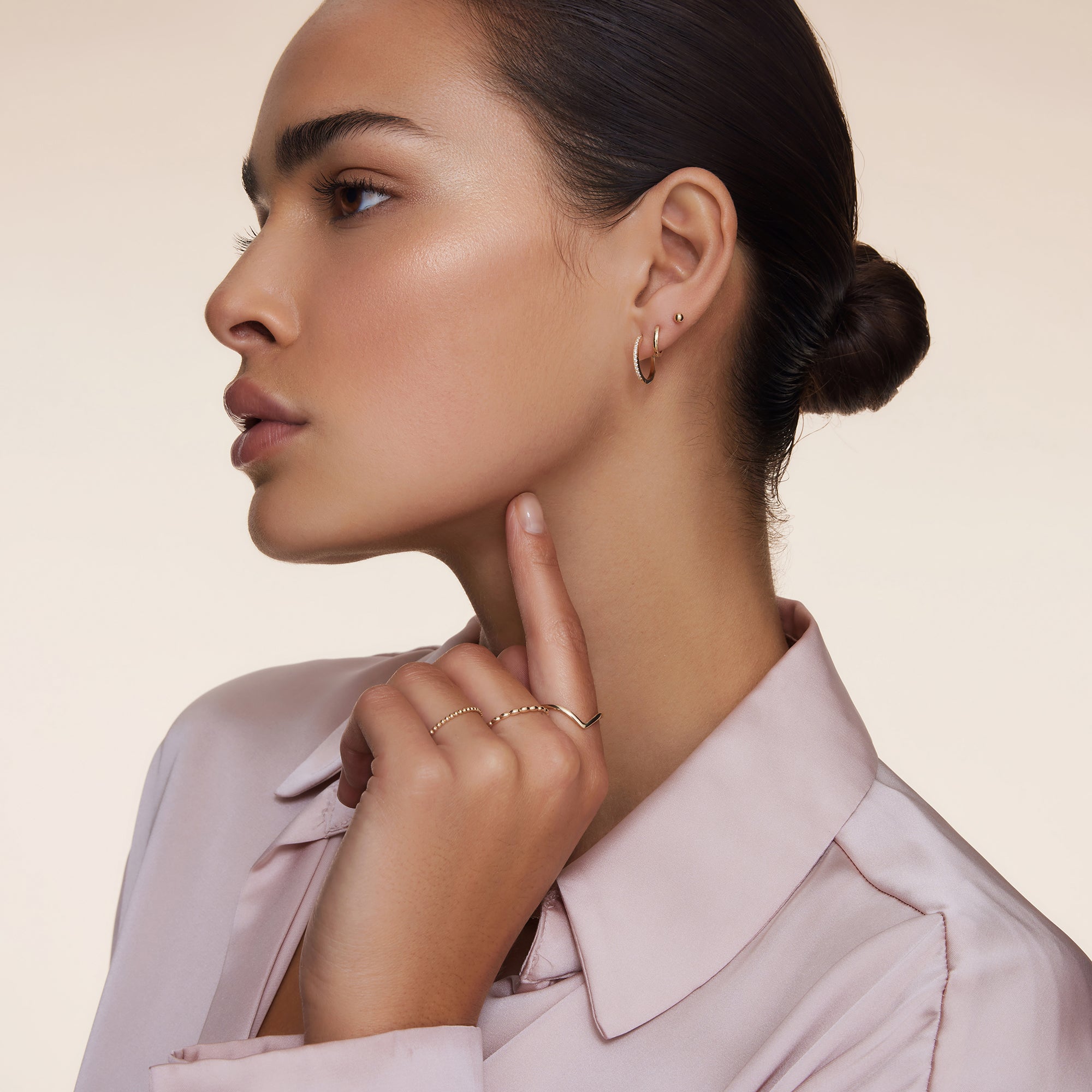 Pavé Cubic Zirconia Kleine Oorringen (15 mm)