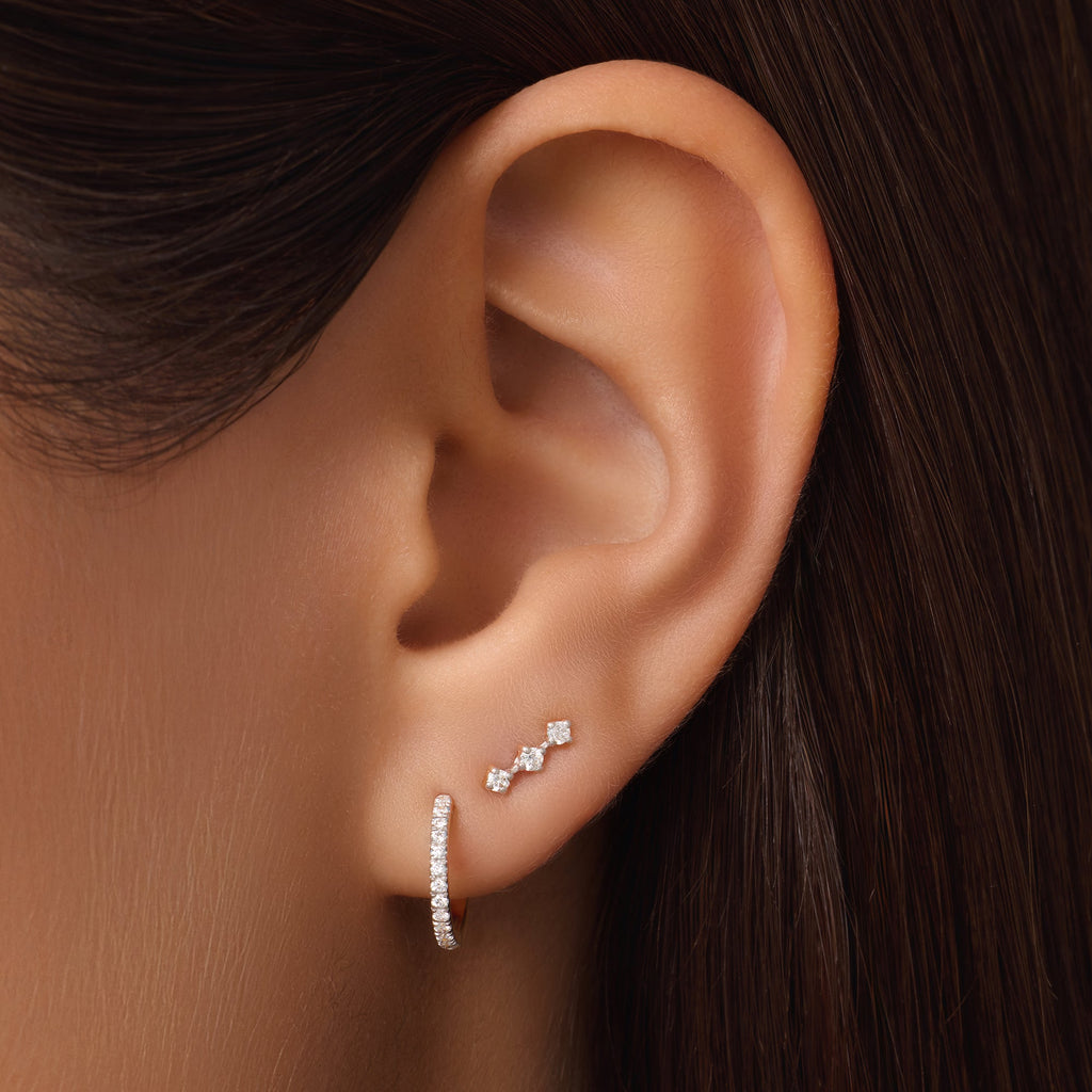 Pavé Diamant Huggie Oorringen (12 mm)