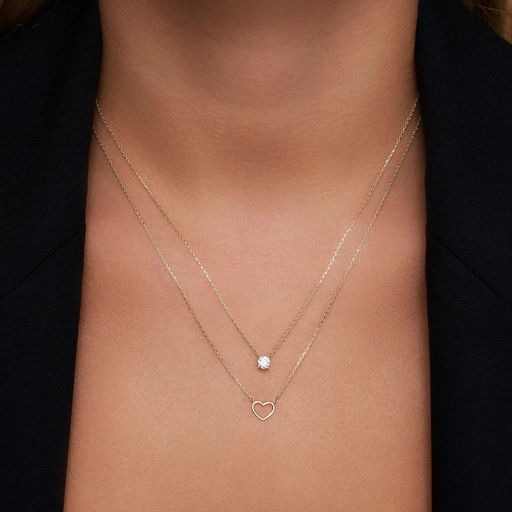 Open Hart Hanger Ketting Dames