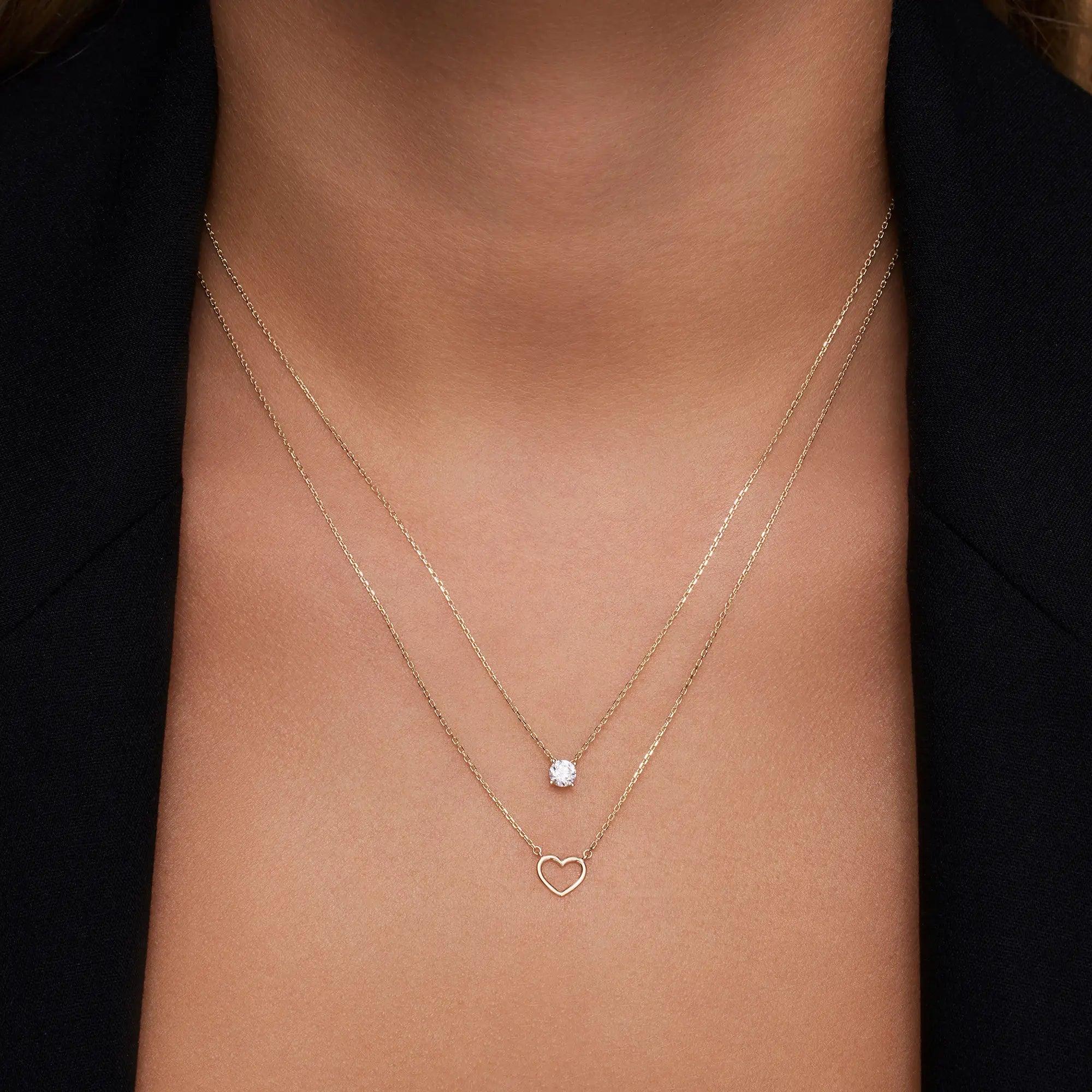 Open Hart Hanger Ketting Dames