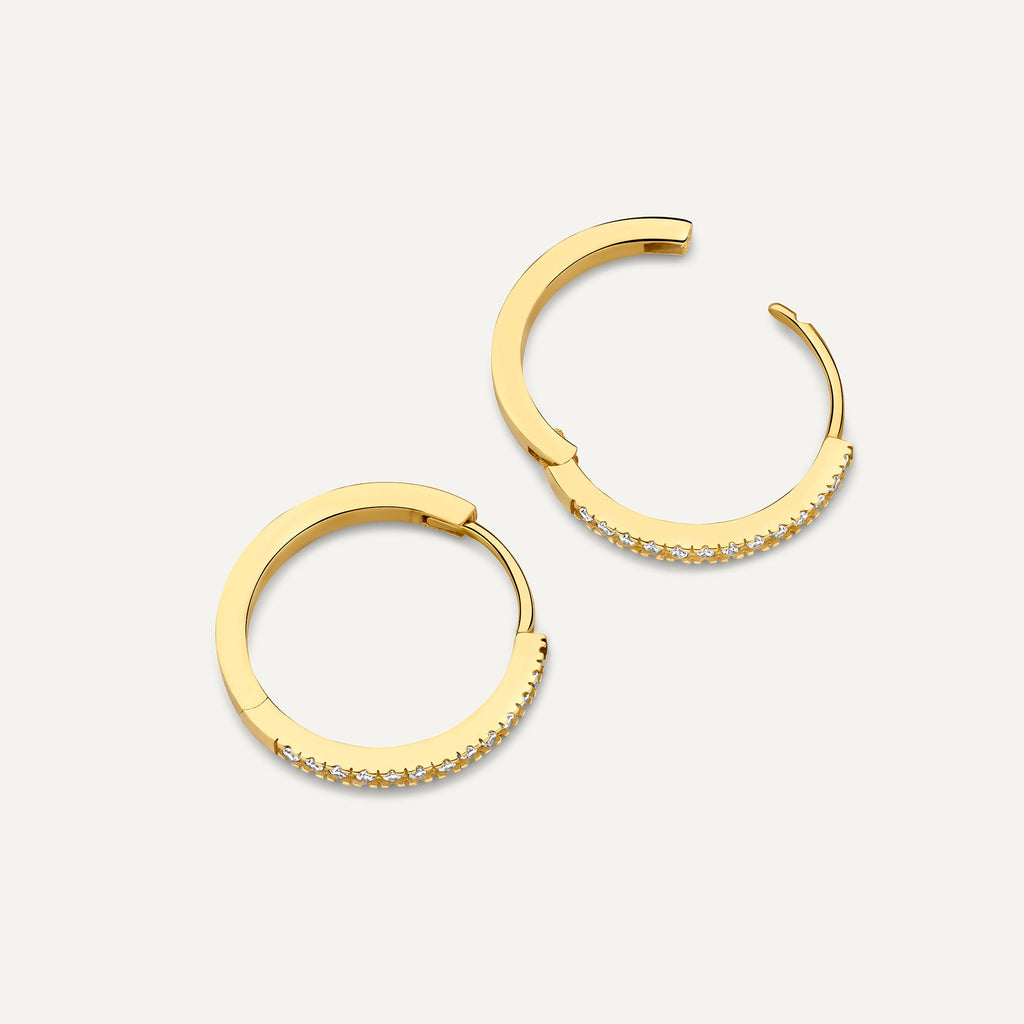 Pavé Cubic Zirconia Kleine Oorringen (15 mm)