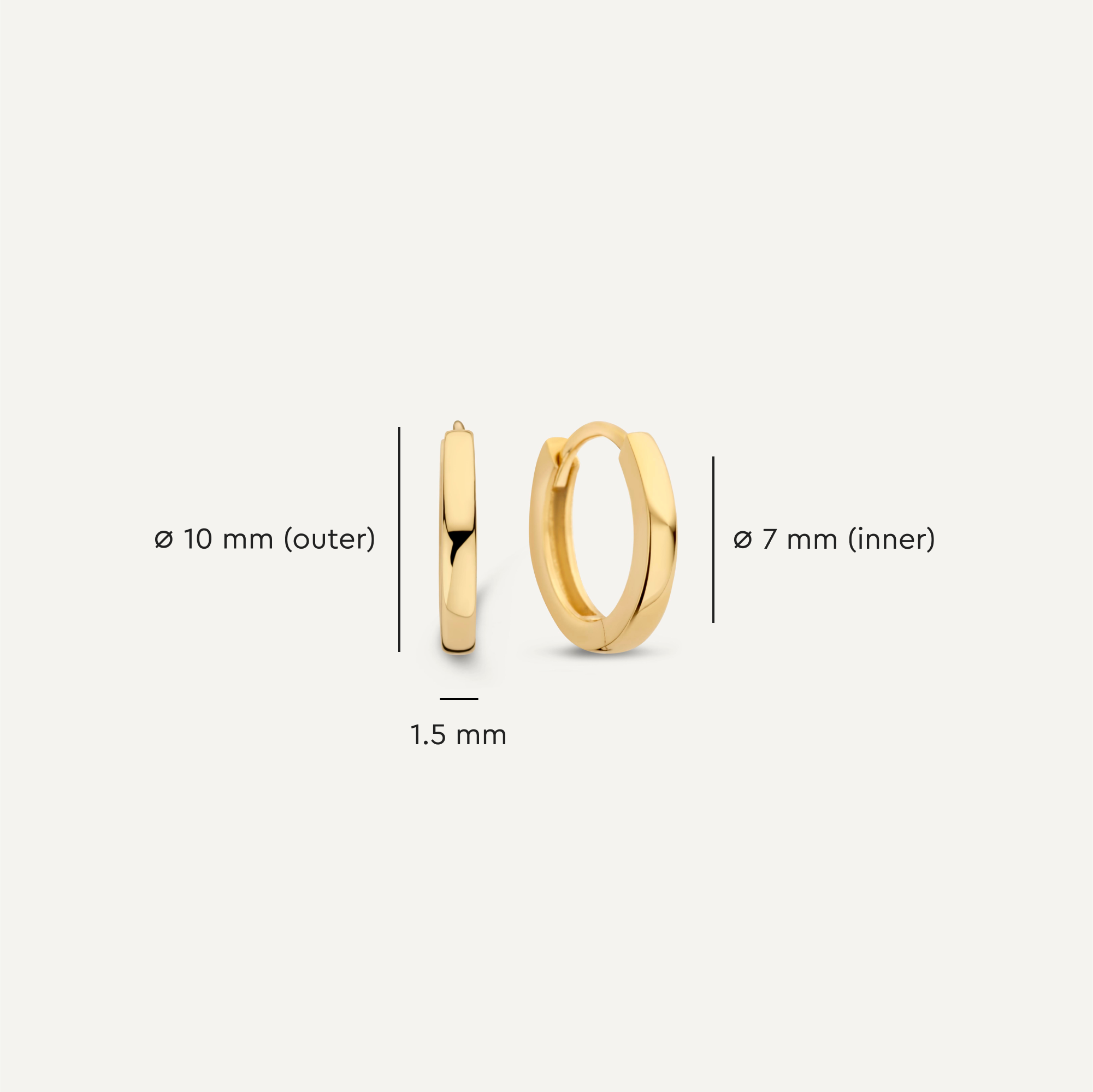 Essential Kleine Huggie Oorringen (10 mm)
