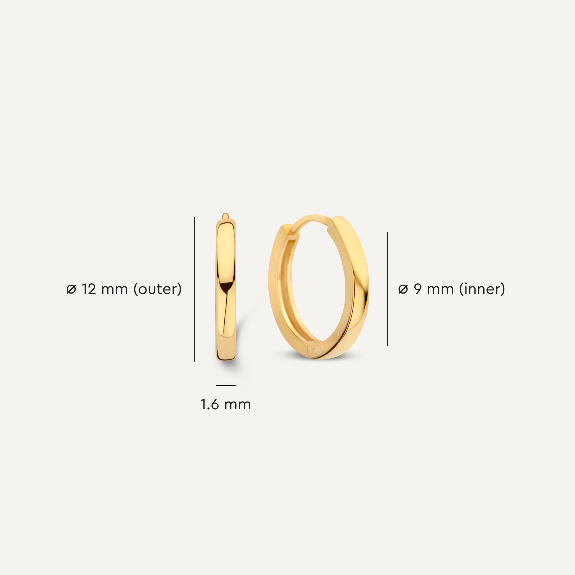 Essential Huggie Oorringen (12 mm)
