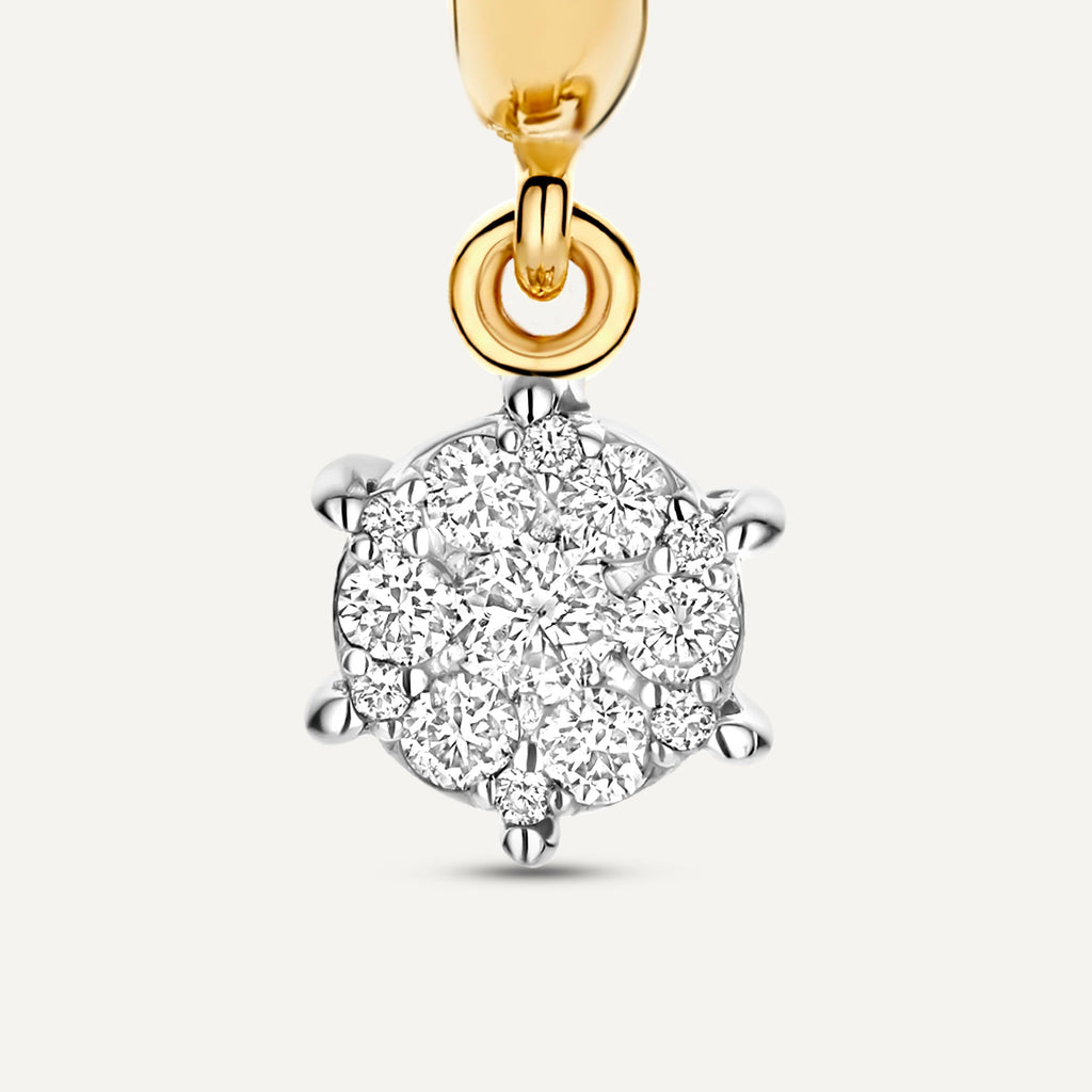 Zes-Poot Diamant Cluster Charm Oorringen