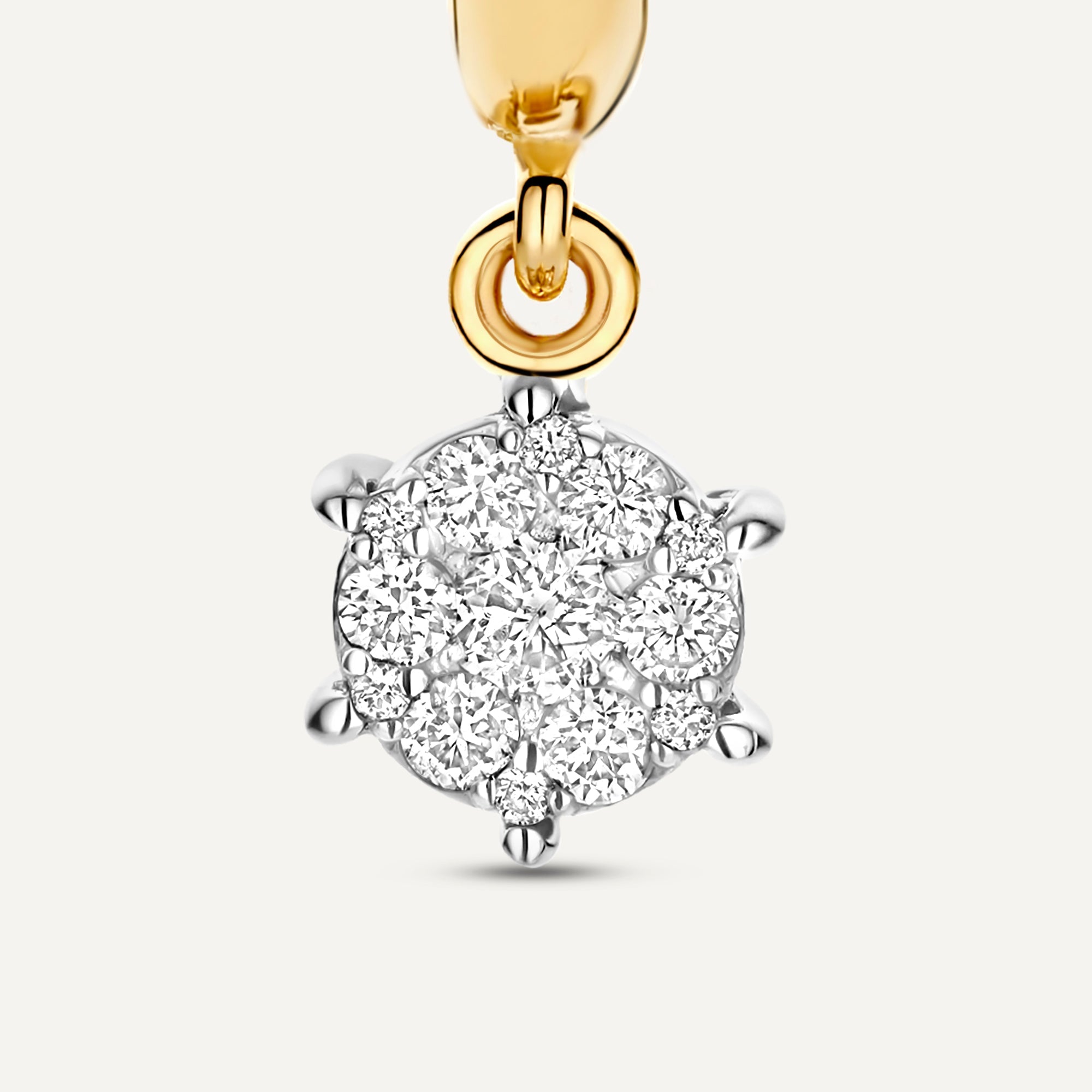 Zes-Poot Diamant Cluster Charm Oorringen