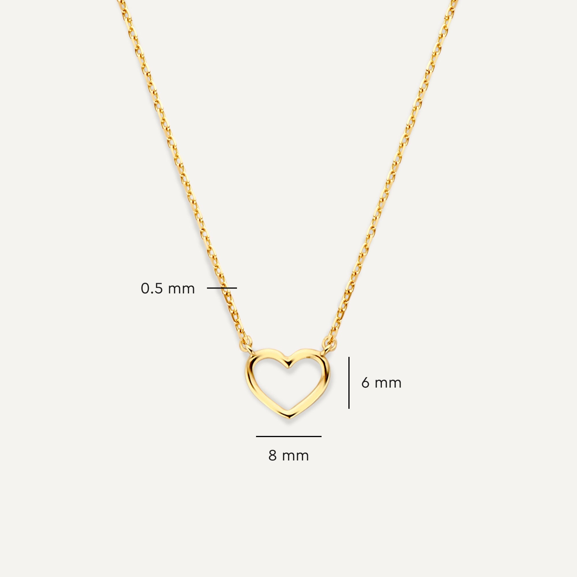 Open Hart Hanger Ketting Dames