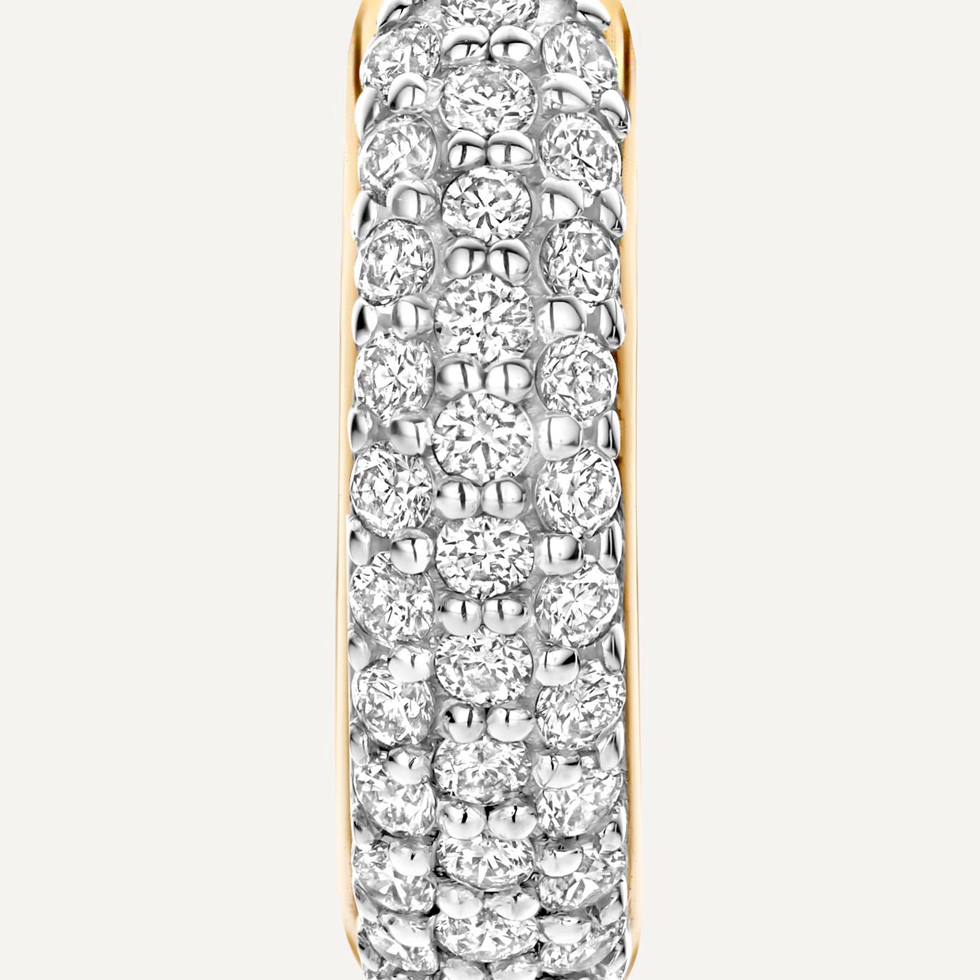 Pavé Diamant Gebogen Huggie Oorringen (12 mm)