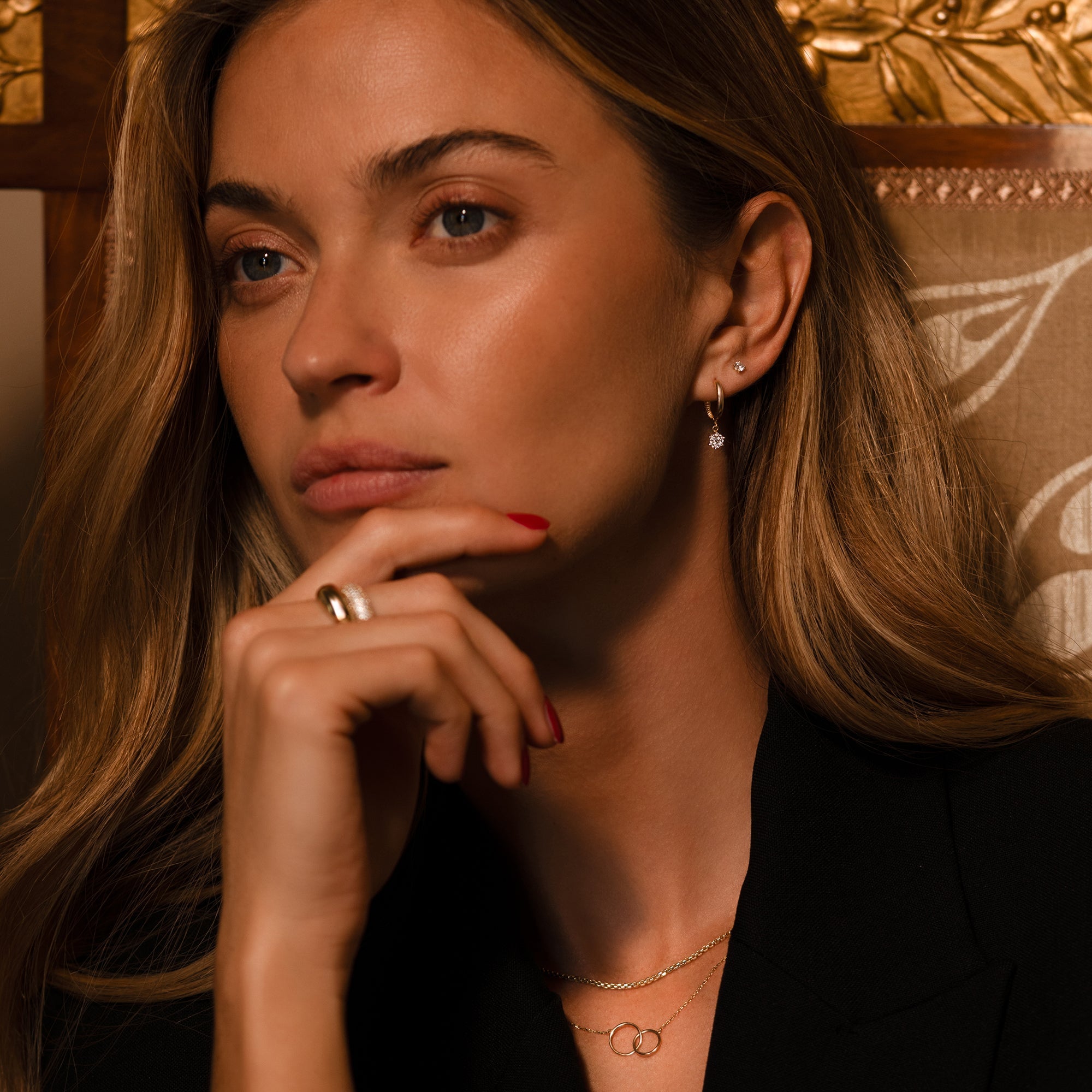 Zes-Poot Diamant Cluster Charm Oorringen